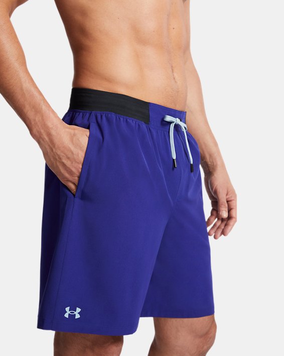 Men's UA Comfort Waistband Notch Shorts, Blue, pdpMainDesktop image number 4